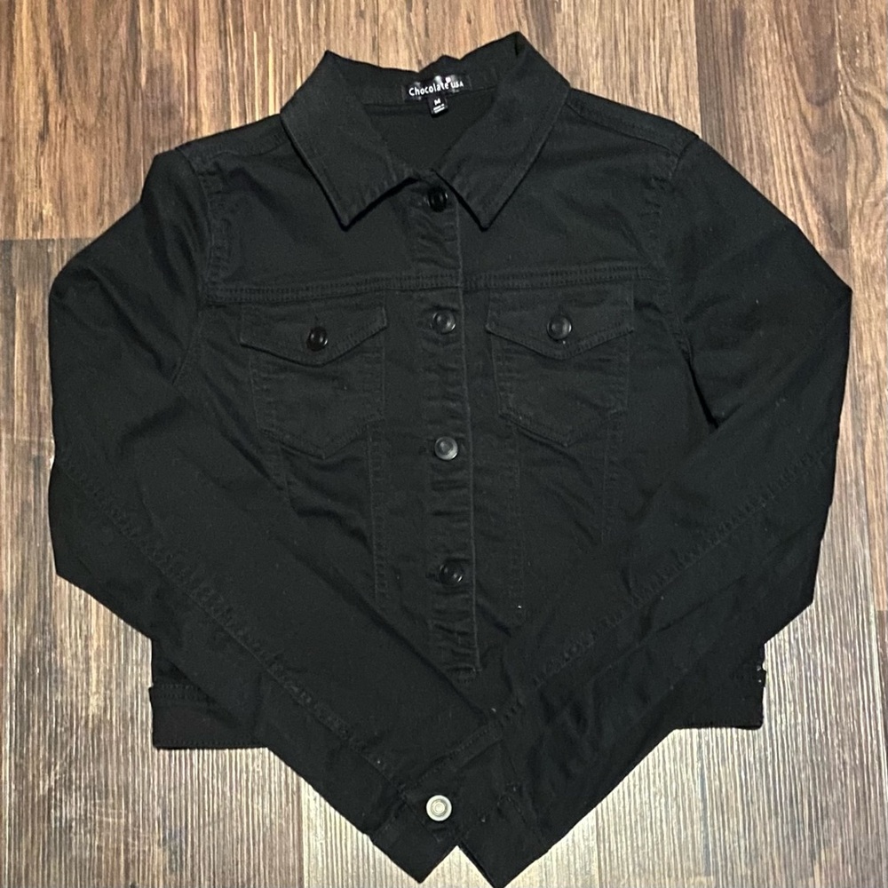 Womens Black Denim Jacket
